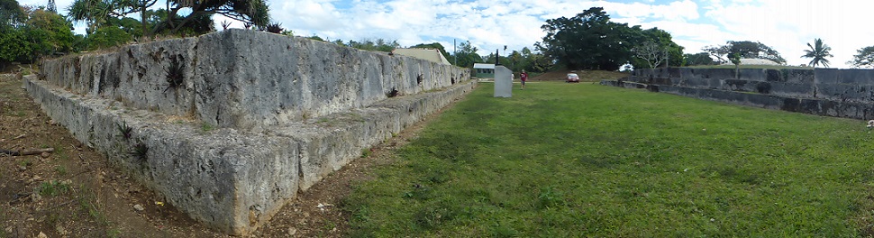 A pair of the terraced royal tombs on Tongatapu